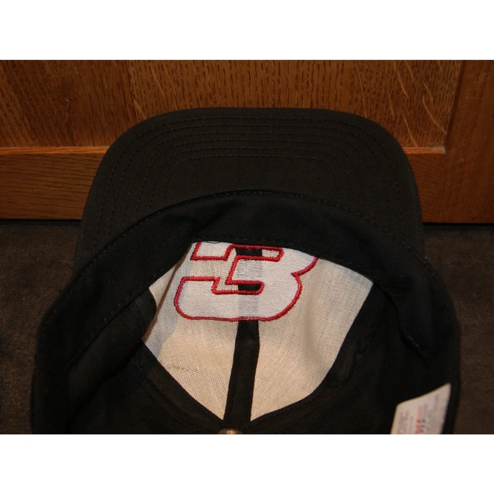 Vintage Dale Earnhardt #3 Snapback Black Cap Hat Made USA NASCAR Sports Image